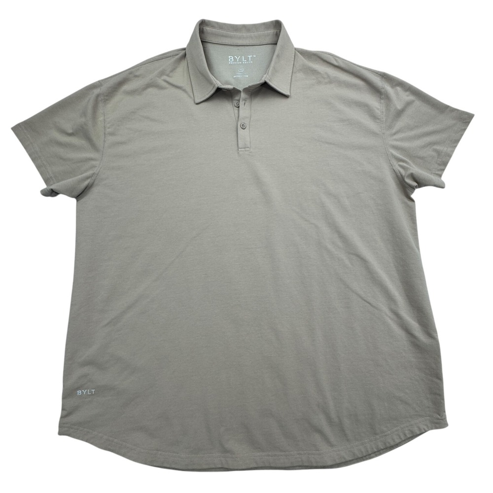 Men's BYLT Polo Collar Shirt TAN 3XL big and tall